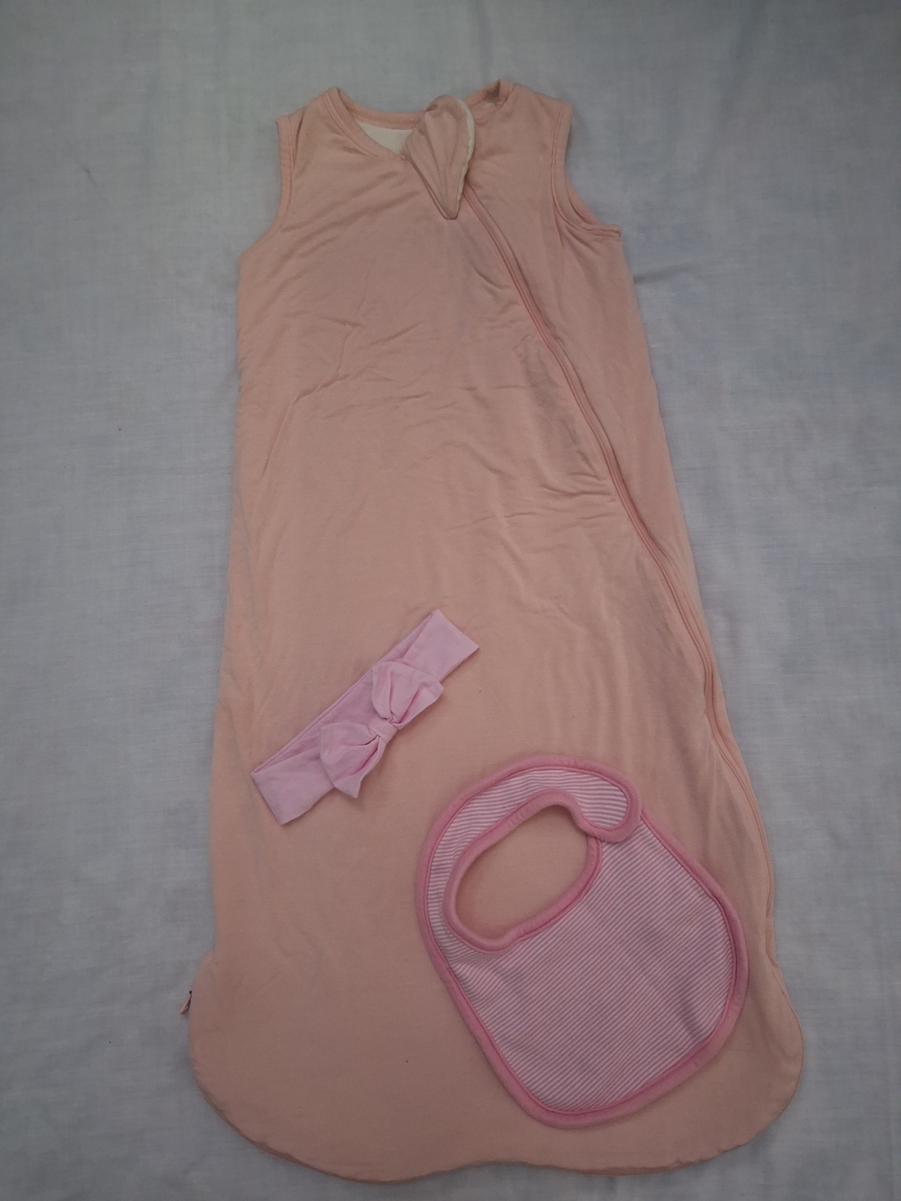 Hapiu Bamboo Baby Sleep Sack 0-6m. 14-20lbs 1.0tog Soft Pink *With Free Gift!
